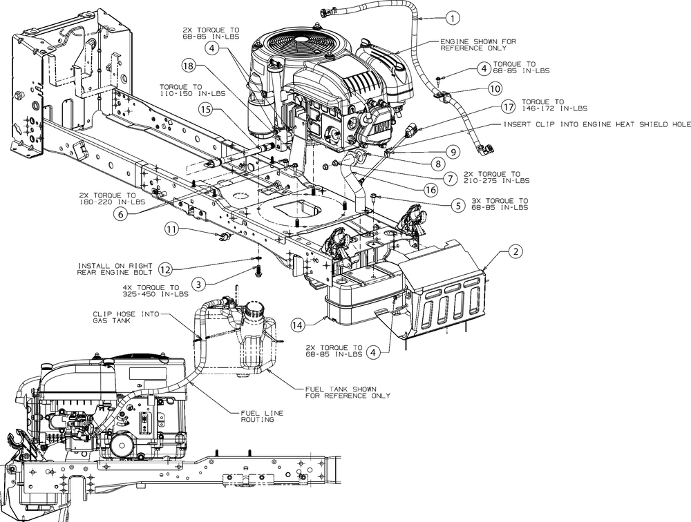 Engine Accessories Diagram and Parts List for XT1-LT46EFI (13A9A1CN009)(2017) Cub Cadet Lawn Tractor